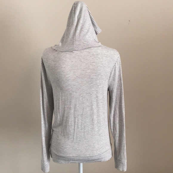 OLD NAVY Gray & White striped hoody/long sleeve - Picture 2 of 4